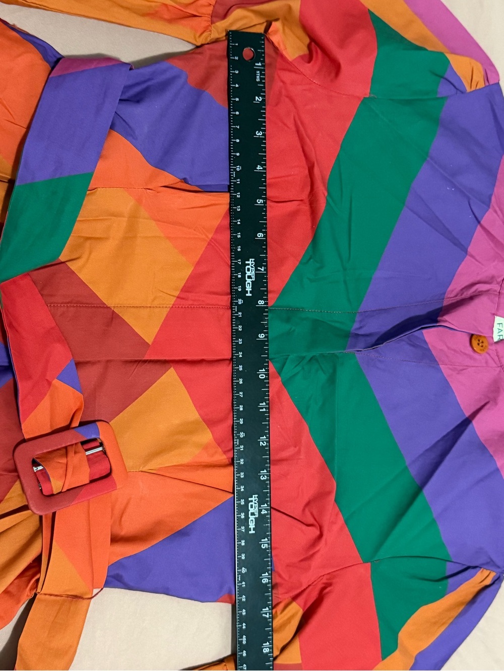FARM Rio Multicolor Chevron Belted Midi Dress - Picture 8 of 8